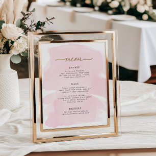Rosa-Aquarell-Gold-Menüschild Poster