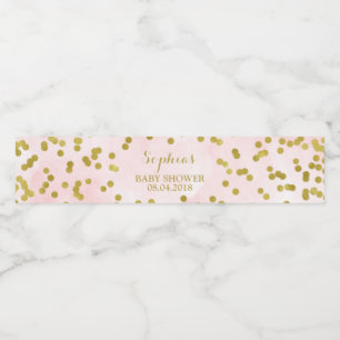 Rosa Aquarell-Goldconfetti-Babyparty