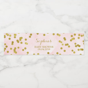 Rosa Aquarell-Goldconfetti-Babyparty