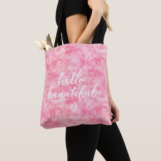 Rosa Aquarell hallo schön Tasche (Von Nahem)