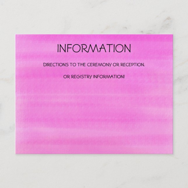 ROSA AQUARELL-INFORMATIONS-KARTE POSTKARTE (Vorderseite)