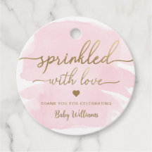 Rosa Aquarell mit Liebe-Kinderdusche gesprenkelt