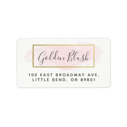 Rosa Aquarell & Modernes Gold Chic Anschrift Adressaufkleber