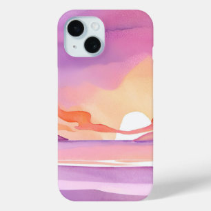 Rosa Aquarell-Sonnenuntergang Schöner Ozeanhimme Case-Mate iPhone Hülle