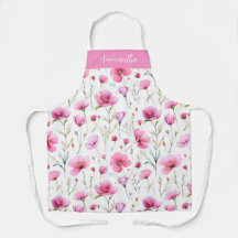 Rosa Aquarell-Wildblumen-Monogramm-Name