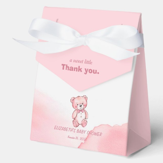 Rosa Aquarellbär Gefälligkeitsbox Geschenkschachtel (Vorderseite)