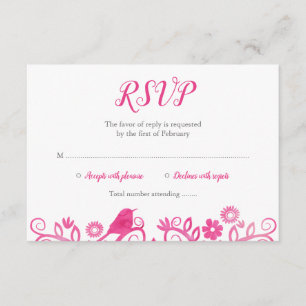 Rosa Aquarellbaum des Lebens UAWG RSVP Karte
