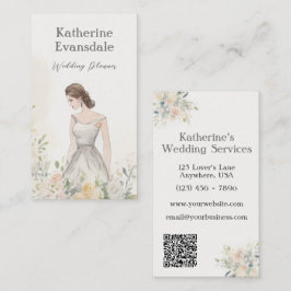 Rosa Aquarellblume Eleganter Hochzeitsplaner Visitenkarte
