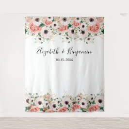 Rosa Aquarellblume Foto Hintergrund für Hochzeiten Wandteppich
