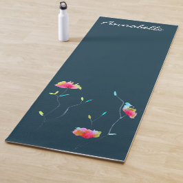 Rosa Aquarellblume Name lebendige energiereiche Ku Yogamatte