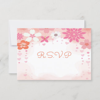 Rosa Aquarellblütendusche RSVP-Karte RSVP Karte