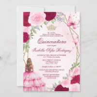Rosa Aquarelldruckerin Blonde Hair Quinceanera