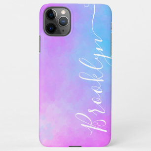 Rosa Aquarellfarbe Ombre Farbe Farbverlauf Name iPhone 11Pro Max Hülle