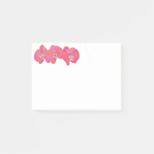 Rosa Aquarellfarbe Orchideenmalerei Post-it Klebezettel