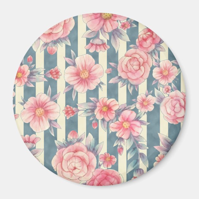 Rosa Aquarellfarben auf Streifen Magnet (Vorne)