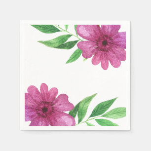 Rosa Aquarellfarben Blume Blumenfrühling Brautpart Serviette