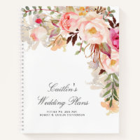 Rosa Aquarellfarben Blume Eleganter Hochzeitsplan