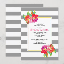 Rosa Aquarellfarben Blume Hochzeit Brautparty Einladung