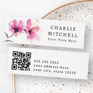 Rosa Aquarellfarben Blume QR-Code