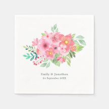 Rosa Aquarellfarben Blumenbezeichnungen Datum Hoch
