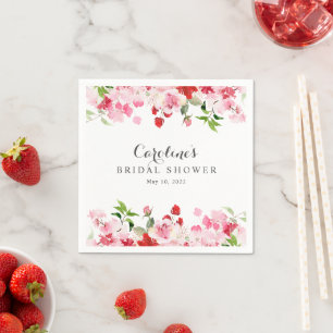 Rosa Aquarellfarben Brautparty Serviette