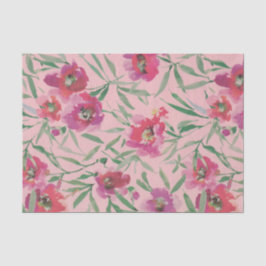 Rosa Aquarellfarben FlorCollage aus Blume Seidenpapier
