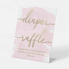 Rosa Aquarellfarben Gold-Windeln Sockelschild