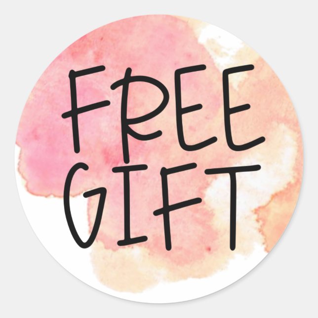 Rosa Aquarellfarben, gratis Geschenkaufkleber Runder Aufkleber (Vorderseite)