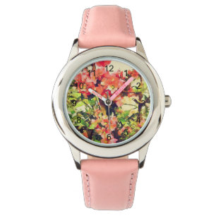 Rosa Aquarellfarben Muster 1 Armbanduhr
