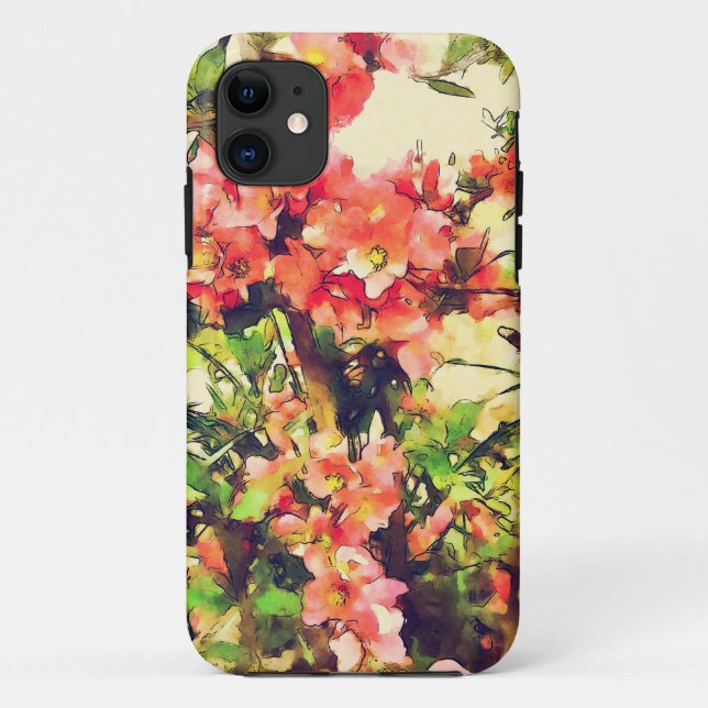 Rosa Aquarellfarben Muster 1 Case-Mate iPhone Hülle (Rückseite)