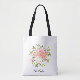 Rosa Aquarellfarben Rose Bezeichnung Totbeutel Tasche