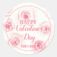 Rosa Aquarellfarben-Rose-Happy Valentine