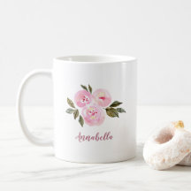 Rosa Aquarellfarben-Rose mit Namensgeschenk