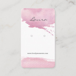 Rosa Aquarellfärbung Pinselstrich Ohrdarstellung Visitenkarte