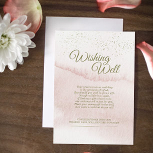 Rosa Aquarellgoldart Hochzeit wünschend gut Begleitkarte