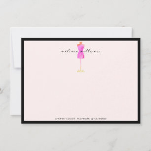 Rosa Aquarellkleid Mannequin II Flat Notecard