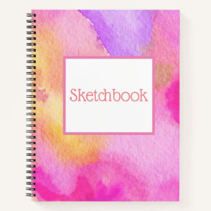 Rosa Aquarellkunst Notizbuch