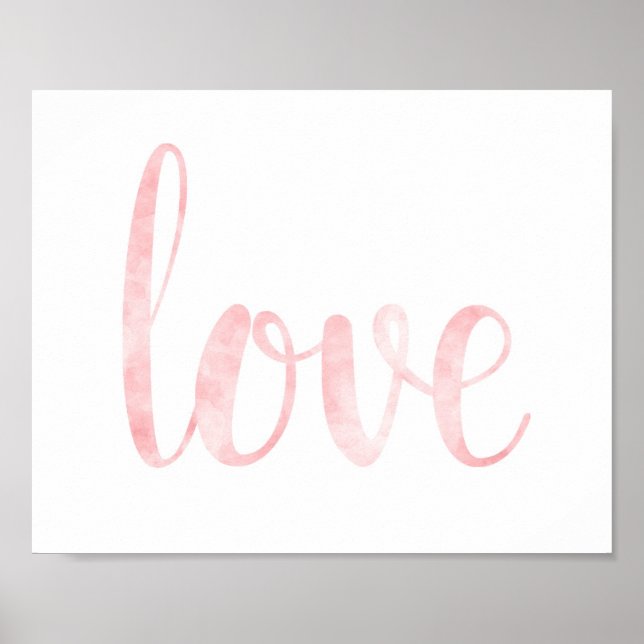 Rosa Aquarellmauer, Liebe Poster (Vorne)