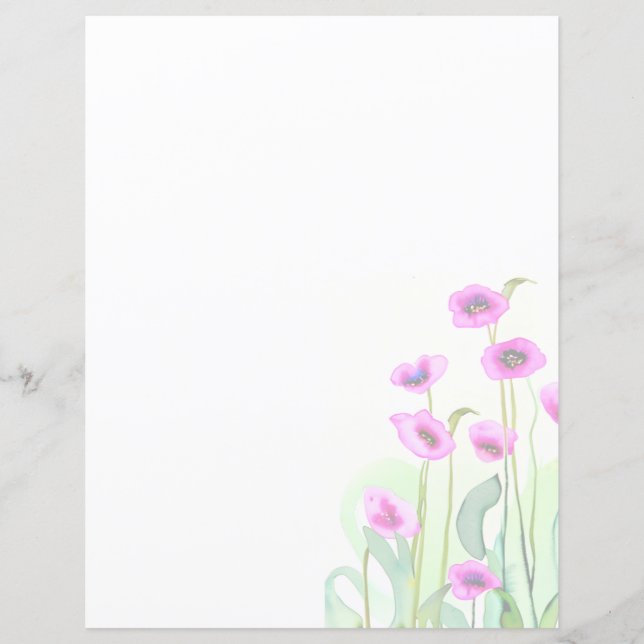 Rosa Aquarellmohn (Vorderseite)