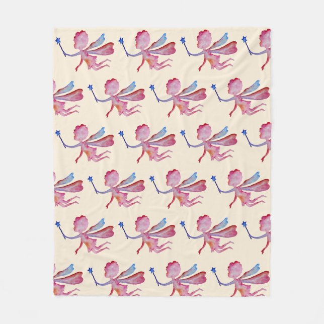 Rosa Aquarellmühle Zeichnend Fleece Blanket (Vorderseite)