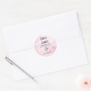 Rosa Aquarellsalon Schönheitssalon Runder Aufkleber