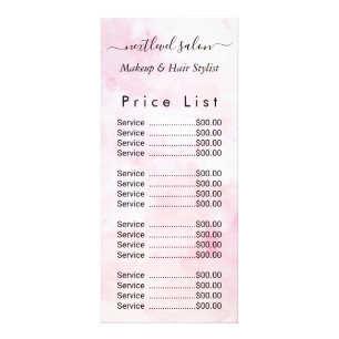 Rosa Aquarellsalon Schönheitssalon Werbekarte