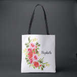 Rosa Aquarellschülerin Tasche<br><div class="desc">Rotes und rosa Aquarellfarben mit Blumenmuster auf einem Totbeutel. Ideal für sich selbst oder als Geschenk zum Geburtstag,  Brautparty,  Gartengeschenk und vieles mehr. Ändern oder Hinzufügen von Text,  klicken Sie einfach auf den Link Weitere Anpassung. PASSENDE Artikel in unserem Geschäft.</div>