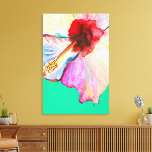 Rosa Aquarelltulis Kunst Leinwanddruck