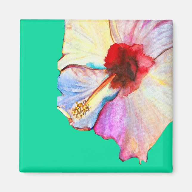Rosa Aquarelltulis Kunst Magnet (Vorne)