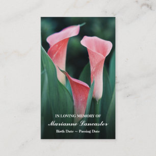 Rosa Arallilie  Gedächtnisbeerenkkarten Visitenkarte