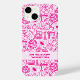 rosa Architektur-Blueprint-Engineeringmuster Case-Mate iPhone 14 Hülle