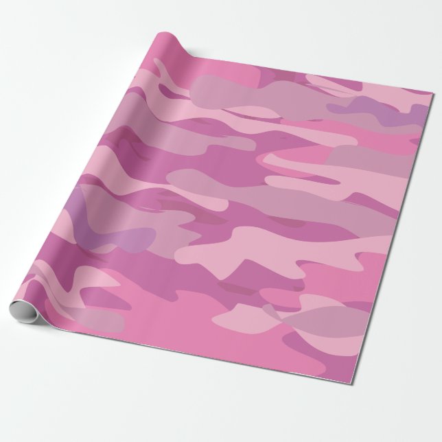 Rosa Armeefarbtarnung Weihnachtsfeiertag Geschenkpapier (Ungerollt)