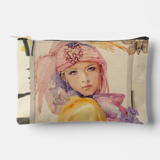 Rosa Art Deco Accessoire-Tasche Zubehörtasche