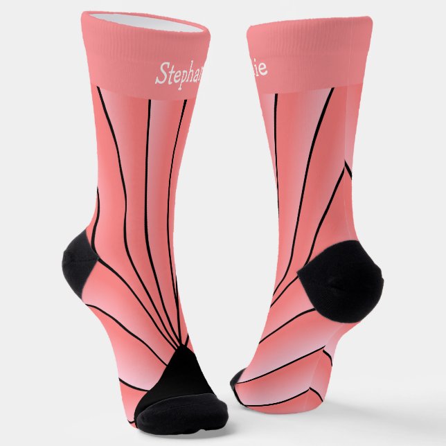 Rosa Art Deco Design Socken (Gewinkelt)